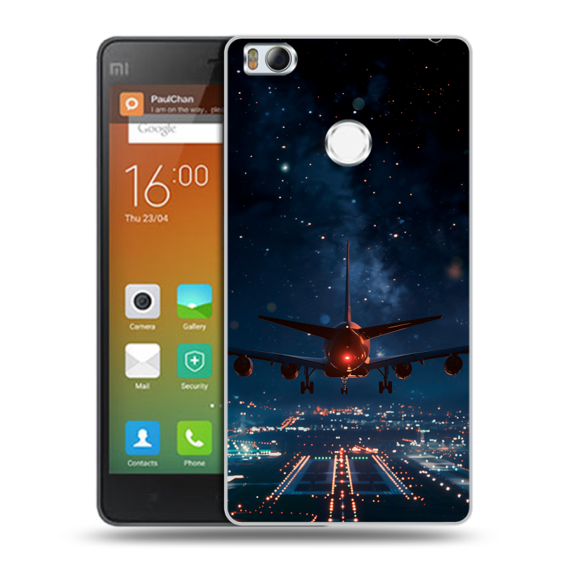 Пластиковый чехол на Xiaomi Mi4S с принтом самолет Пластиковый чехол на Xiaomi Mi4S с принтом самолет