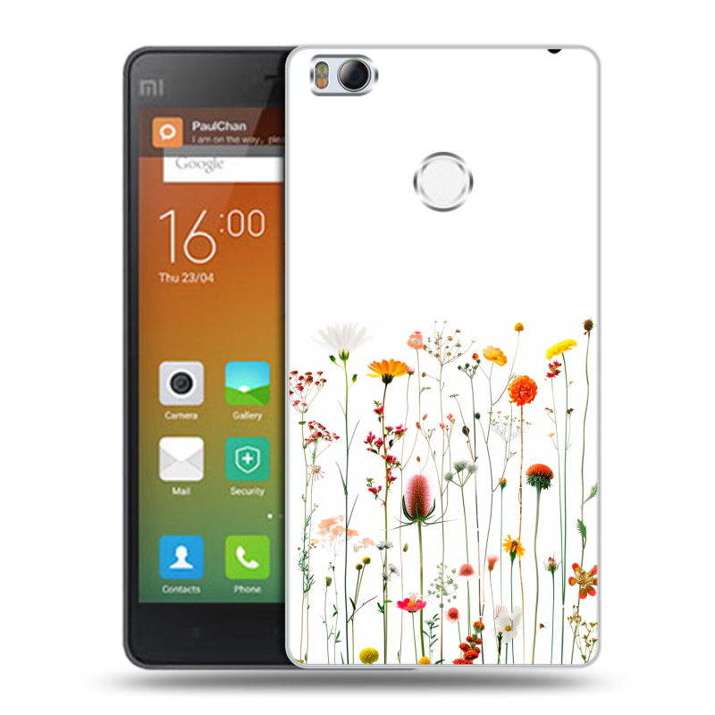 Пластиковый чехол на Xiaomi Mi4S с принтом цветы Пластиковый чехол на Xiaomi Mi4S с принтом цветы