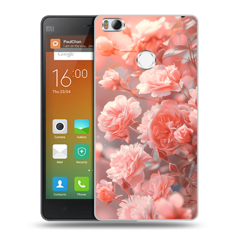 Пластиковый чехол на Xiaomi Mi4S с принтом Розы цветы Пластиковый чехол на Xiaomi Mi4S с принтом Розы цветы
