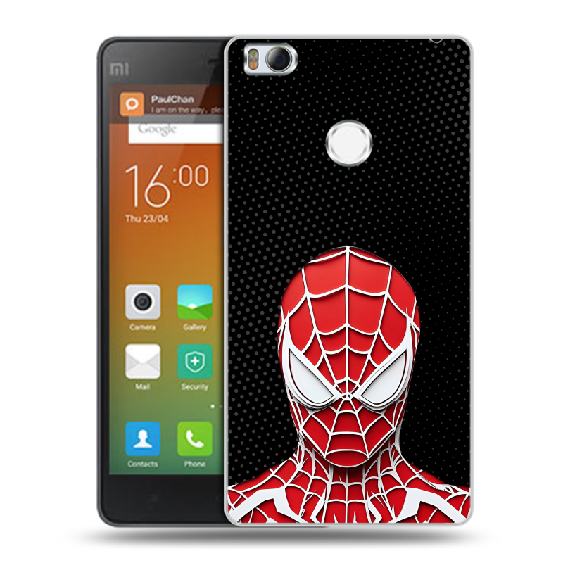 Пластиковый чехол на Xiaomi Mi4S с принтом человек паук spiderman Пластиковый чехол на Xiaomi Mi4S с принтом человек паук spiderman
