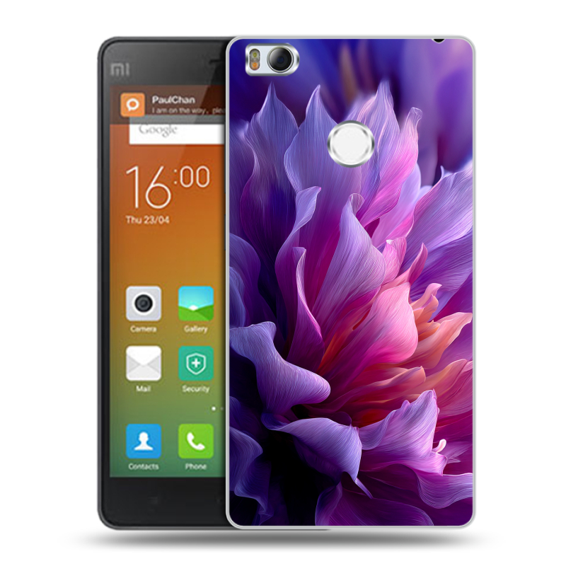 Пластиковый чехол на Xiaomi Mi4S с принтом женский цветы Пластиковый чехол на Xiaomi Mi4S с принтом женский цветы
