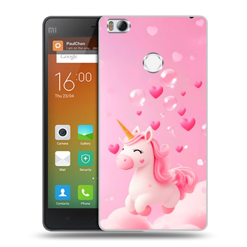 Пластиковый чехол на Xiaomi Mi4S с принтом Единорог Пластиковый чехол на Xiaomi Mi4S с принтом Единорог