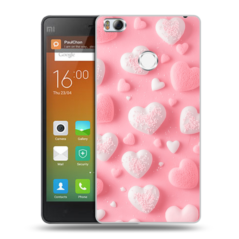 Пластиковый чехол на Xiaomi Mi4S с принтом Сердечки Пластиковый чехол на Xiaomi Mi4S с принтом Сердечки