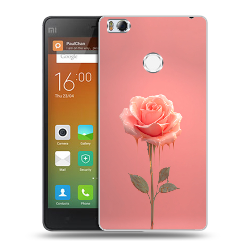Пластиковый чехол на Xiaomi Mi4S с принтом Розовая роза Пластиковый чехол на Xiaomi Mi4S с принтом Розовая роза