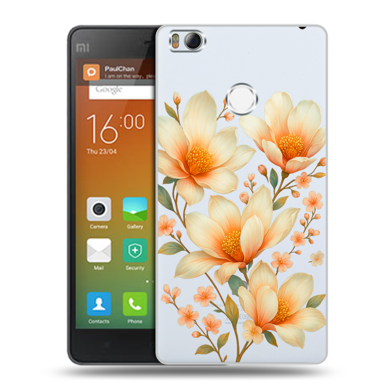 Пластиковый чехол на Xiaomi Mi4S с принтом Цветы Пластиковый чехол на Xiaomi Mi4S с принтом Цветы