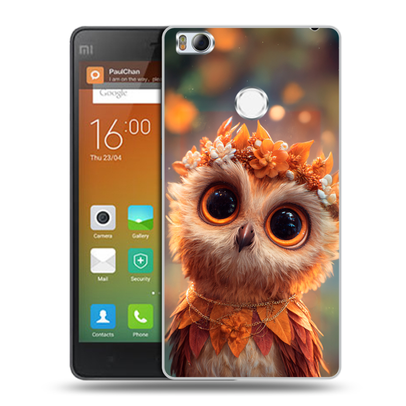 Пластиковый чехол на Xiaomi Mi4S с принтом Милая сова Пластиковый чехол на Xiaomi Mi4S с принтом Милая сова