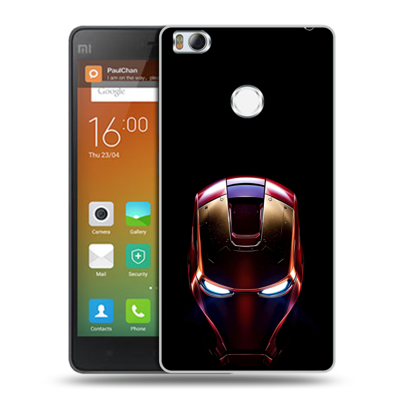 Пластиковый чехол на Xiaomi Mi4S с принтом IronMan Железный человек Пластиковый чехол на Xiaomi Mi4S с принтом IronMan Железный человек