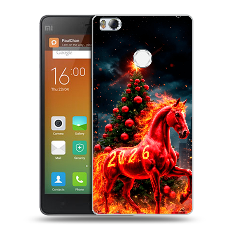 Пластиковый чехол на Xiaomi Mi4S с принтом Новый год Пластиковый чехол на Xiaomi Mi4S с принтом Новый год