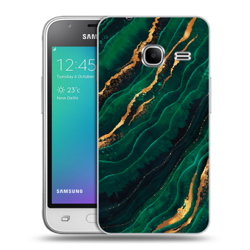 Силиконовый чехол на Samsung Galaxy J1 mini (2016) с принтом Мрамор зеленое золото Силиконовый чехол на Samsung Galaxy J1 mini (2016) с принтом Мрамор зеленое золото