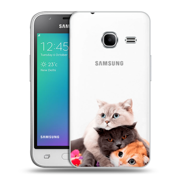 Силиконовый чехол на Samsung Galaxy J1 mini (2016) с принтом Кошки Силиконовый чехол на Samsung Galaxy J1 mini (2016) с принтом Кошки