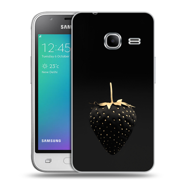 Силиконовый чехол на Samsung Galaxy J1 mini (2016) с принтом Черная клубника Силиконовый чехол на Samsung Galaxy J1 mini (2016) с принтом Черная клубника