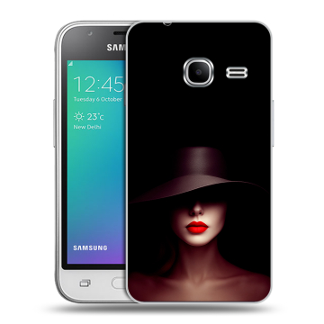 Силиконовый чехол на Samsung Galaxy J1 mini (2016) с принтом Девушка в шляпе Силиконовый чехол на Samsung Galaxy J1 mini (2016) с принтом Девушка в шляпе