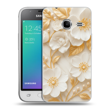 Силиконовый чехол на Samsung Galaxy J1 mini (2016) с принтом Цветы Силиконовый чехол на Samsung Galaxy J1 mini (2016) с принтом Цветы
