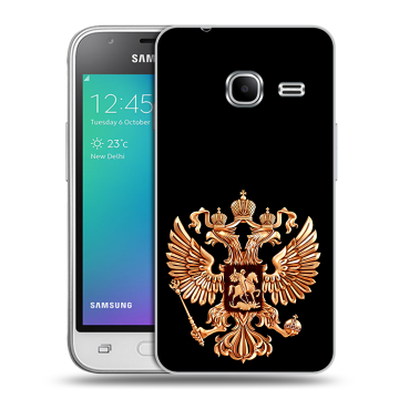 Силиконовый чехол на Samsung Galaxy J1 mini (2016) с принтом Герб России золотой Силиконовый чехол на Samsung Galaxy J1 mini (2016) с принтом Герб России золотой