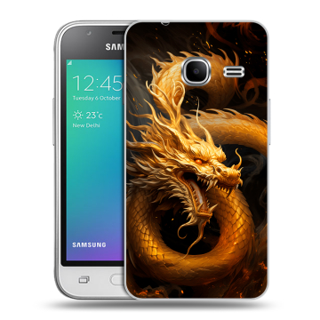 Силиконовый чехол на Samsung Galaxy J1 mini (2016) с принтом Золотой дракон Силиконовый чехол на Samsung Galaxy J1 mini (2016) с принтом Золотой дракон