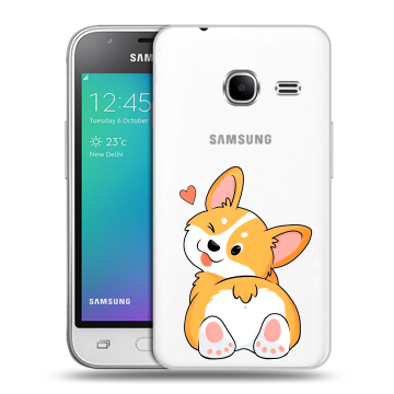 Силиконовый чехол на Samsung Galaxy J1 mini (2016) с принтом Корги Силиконовый чехол на Samsung Galaxy J1 mini (2016) с принтом Корги