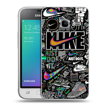 Силиконовый чехол на Samsung Galaxy J1 mini (2016) с принтом Найк Силиконовый чехол на Samsung Galaxy J1 mini (2016) с принтом Найк