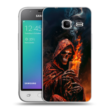 Силиконовый чехол на Samsung Galaxy J1 mini (2016) с принтом Скелет и карты Силиконовый чехол на Samsung Galaxy J1 mini (2016) с принтом Скелет и карты