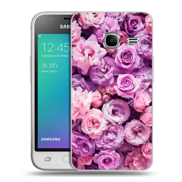 Силиконовый чехол на Samsung Galaxy J1 mini (2016) с принтом лавандовые розы Силиконовый чехол на Samsung Galaxy J1 mini (2016) с принтом лавандовые розы