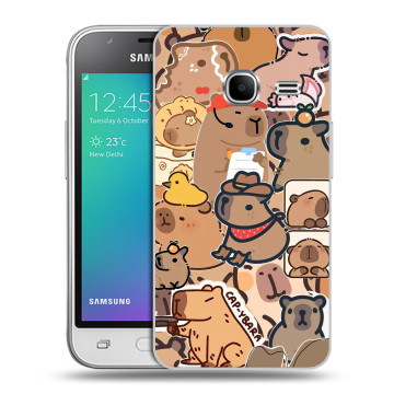 Силиконовый чехол на Samsung Galaxy J1 mini (2016) с принтом капибара Силиконовый чехол на Samsung Galaxy J1 mini (2016) с принтом капибара