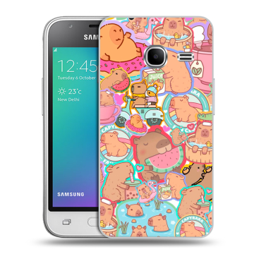 Силиконовый чехол на Samsung Galaxy J1 mini (2016) с принтом капибары Силиконовый чехол на Samsung Galaxy J1 mini (2016) с принтом капибары