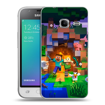 Силиконовый чехол на Samsung Galaxy J1 mini (2016) с принтом Майнкрафт Minecraft Силиконовый чехол на Samsung Galaxy J1 mini (2016) с принтом Майнкрафт Minecraft