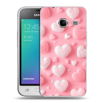 Силиконовый чехол на Samsung Galaxy J1 mini (2016) с принтом Сердечки Силиконовый чехол на Samsung Galaxy J1 mini (2016) с принтом Сердечки
