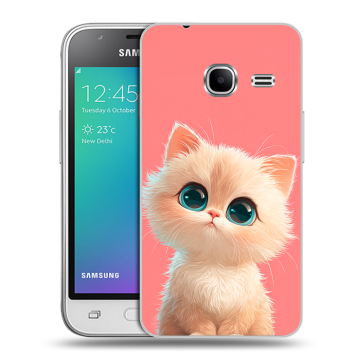 Силиконовый чехол на Samsung Galaxy J1 mini (2016) с принтом Розовый котенок Силиконовый чехол на Samsung Galaxy J1 mini (2016) с принтом Розовый котенок