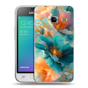 Силиконовый чехол на Samsung Galaxy J1 mini (2016) с принтом Цветы Силиконовый чехол на Samsung Galaxy J1 mini (2016) с принтом Цветы