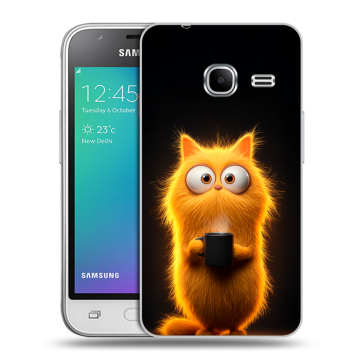 Силиконовый чехол на Samsung Galaxy J1 mini (2016) с принтом Смешной кот Силиконовый чехол на Samsung Galaxy J1 mini (2016) с принтом Смешной кот