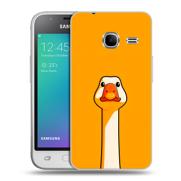 Силиконовый чехол на Samsung Galaxy J1 mini (2016) с принтом Смешная утка Силиконовый чехол на Samsung Galaxy J1 mini (2016) с принтом Смешная утка