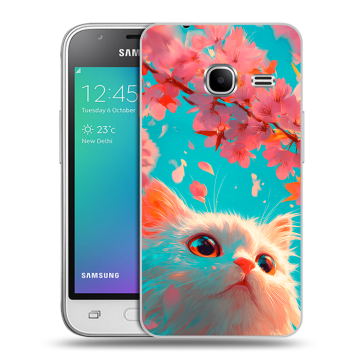 Силиконовый чехол на Samsung Galaxy J1 mini (2016) с принтом Красивый кот Силиконовый чехол на Samsung Galaxy J1 mini (2016) с принтом Красивый кот