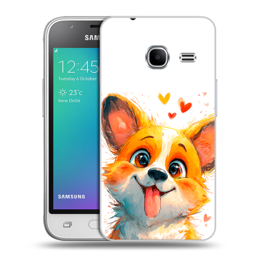 Силиконовый чехол на Samsung Galaxy J1 mini (2016) с принтом корги Силиконовый чехол на Samsung Galaxy J1 mini (2016) с принтом корги