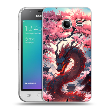 Силиконовый чехол на Samsung Galaxy J1 mini (2016) с принтом Дракон Японский Силиконовый чехол на Samsung Galaxy J1 mini (2016) с принтом Дракон Японский