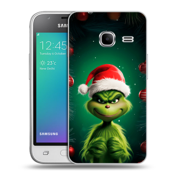 Силиконовый чехол на Samsung Galaxy J1 mini (2016) с принтом Гринч Новый год Рождество Силиконовый чехол на Samsung Galaxy J1 mini (2016) с принтом Гринч Новый год Рождество