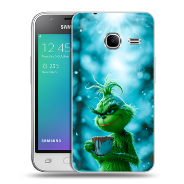 Силиконовый чехол на Samsung Galaxy J1 mini (2016) с принтом Новый год гринч Силиконовый чехол на Samsung Galaxy J1 mini (2016) с принтом Новый год гринч