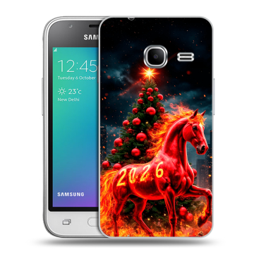Силиконовый чехол на Samsung Galaxy J1 mini (2016) с принтом Новый год Силиконовый чехол на Samsung Galaxy J1 mini (2016) с принтом Новый год