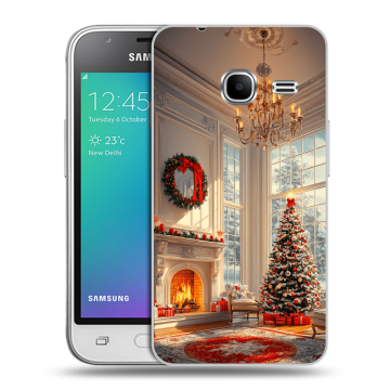 Силиконовый чехол на Samsung Galaxy J1 mini (2016) с принтом Новый год Силиконовый чехол на Samsung Galaxy J1 mini (2016) с принтом Новый год