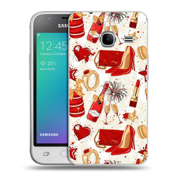 Силиконовый чехол на Samsung Galaxy J1 mini (2016) с принтом Новый год Силиконовый чехол на Samsung Galaxy J1 mini (2016) с принтом Новый год