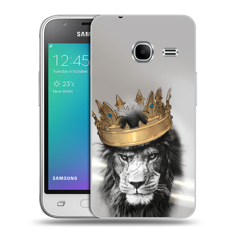Силиконовый чехол на Samsung Galaxy J1 mini (2016) с принтом Лев с короной Силиконовый чехол на Samsung Galaxy J1 mini (2016) с принтом Лев с короной