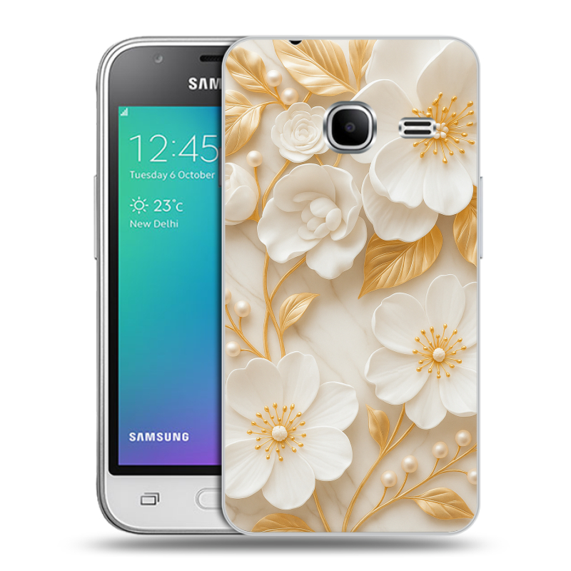 Силиконовый чехол на Samsung Galaxy J1 mini (2016) с принтом Цветы Силиконовый чехол на Samsung Galaxy J1 mini (2016) с принтом Цветы