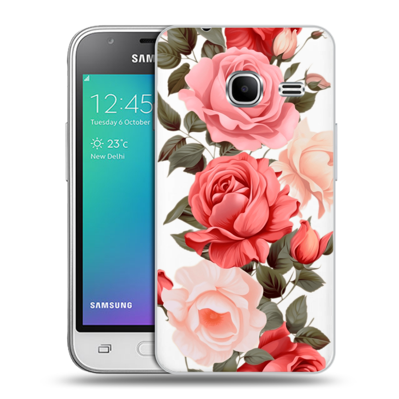 Силиконовый чехол на Samsung Galaxy J1 mini (2016) с принтом Розы Силиконовый чехол на Samsung Galaxy J1 mini (2016) с принтом Розы