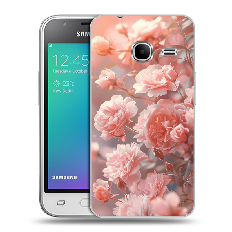 Силиконовый чехол на Samsung Galaxy J1 mini (2016) с принтом Розовые розы Силиконовый чехол на Samsung Galaxy J1 mini (2016) с принтом Розовые розы