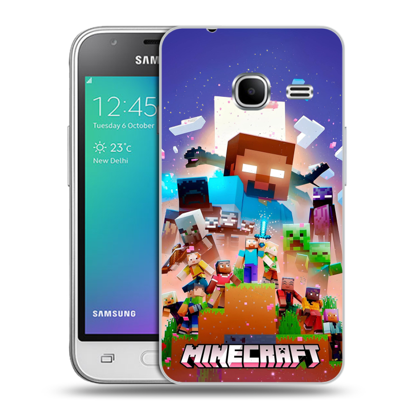 Силиконовый чехол на Samsung Galaxy J1 mini (2016) с принтом Майнкрафт Minecraft Силиконовый чехол на Samsung Galaxy J1 mini (2016) с принтом Майнкрафт Minecraft