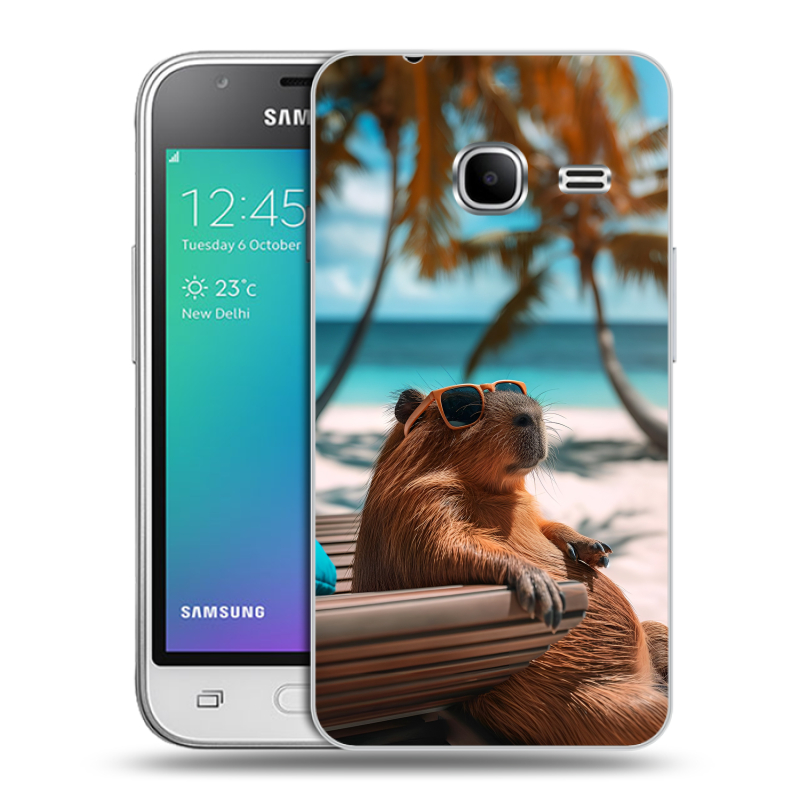 Силиконовый чехол на Samsung Galaxy J1 mini (2016) с принтом Капибара Силиконовый чехол на Samsung Galaxy J1 mini (2016) с принтом Капибара