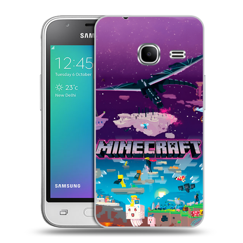 Силиконовый чехол на Samsung Galaxy J1 mini (2016) с принтом Майнкрафт Minecraft Силиконовый чехол на Samsung Galaxy J1 mini (2016) с принтом Майнкрафт Minecraft