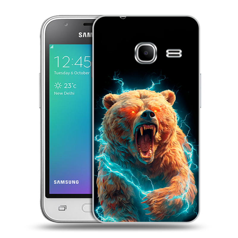 Силиконовый чехол на Samsung Galaxy J1 mini (2016) с принтом Медведь Силиконовый чехол на Samsung Galaxy J1 mini (2016) с принтом Медведь