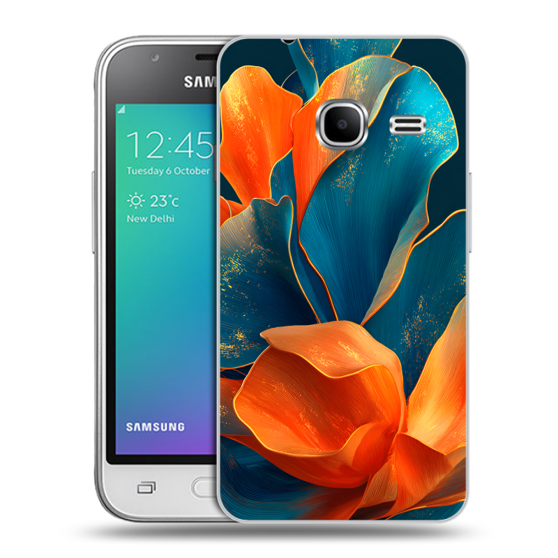 Силиконовый чехол на Samsung Galaxy J1 mini (2016) с принтом Цветы Силиконовый чехол на Samsung Galaxy J1 mini (2016) с принтом Цветы