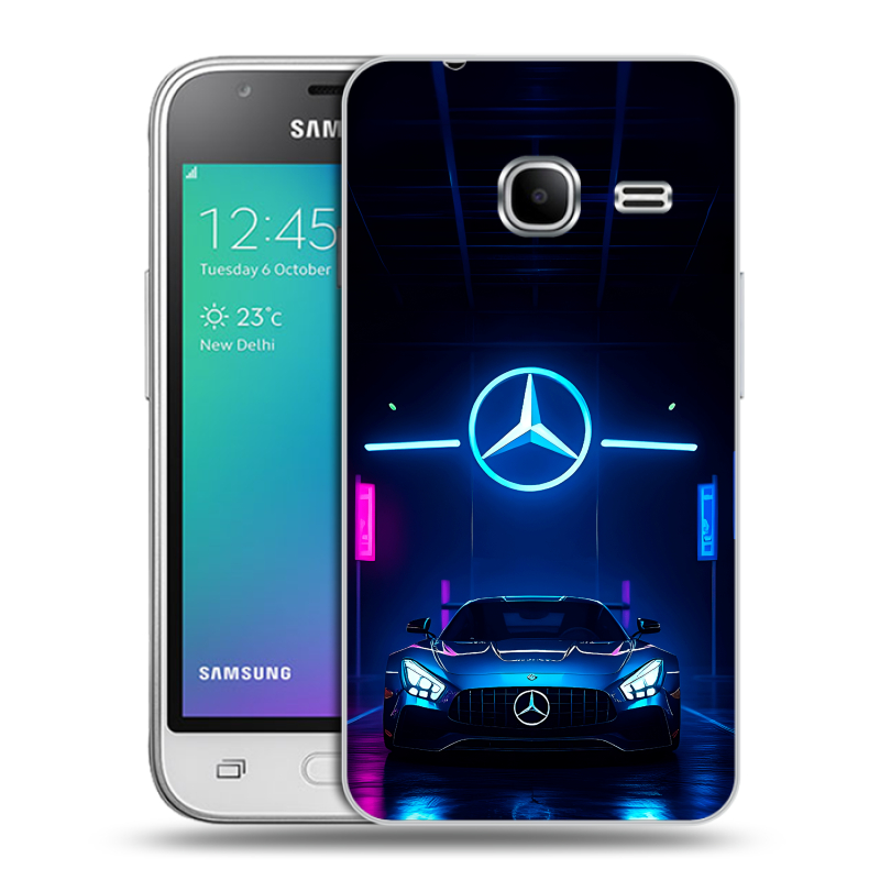 Силиконовый чехол на Samsung Galaxy J1 mini (2016) с принтом Mercedes Мерседес Силиконовый чехол на Samsung Galaxy J1 mini (2016) с принтом Mercedes Мерседес