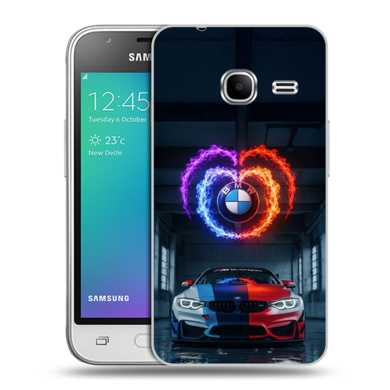 Силиконовый чехол на Samsung Galaxy J1 mini (2016) с принтом BMW БМВ Силиконовый чехол на Samsung Galaxy J1 mini (2016) с принтом BMW БМВ